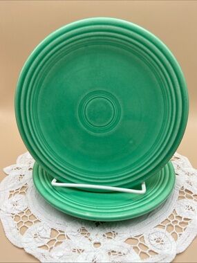 Set of 2 Vintage Fiesta Ware Original Green 6" Bread and Butter plates